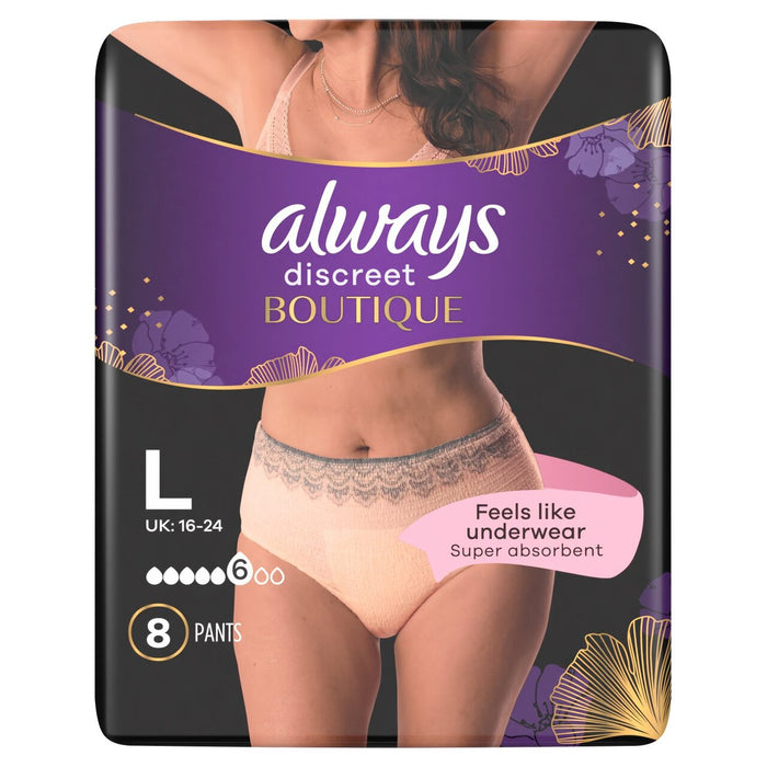 Always Discreet Incontinence Pants Boutique L 8 per pack
