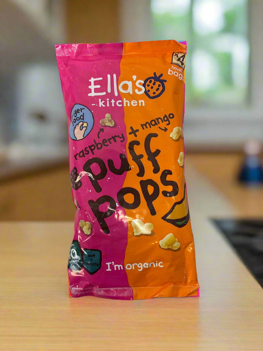 Ella's Kitchen Raspberry + Mango Puff Pops Multipack Baby Snack 10+ Months 4 x 9g