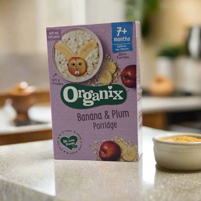 Organix Banana & Plum Organic Baby Porridge, 7 mths+ 200g