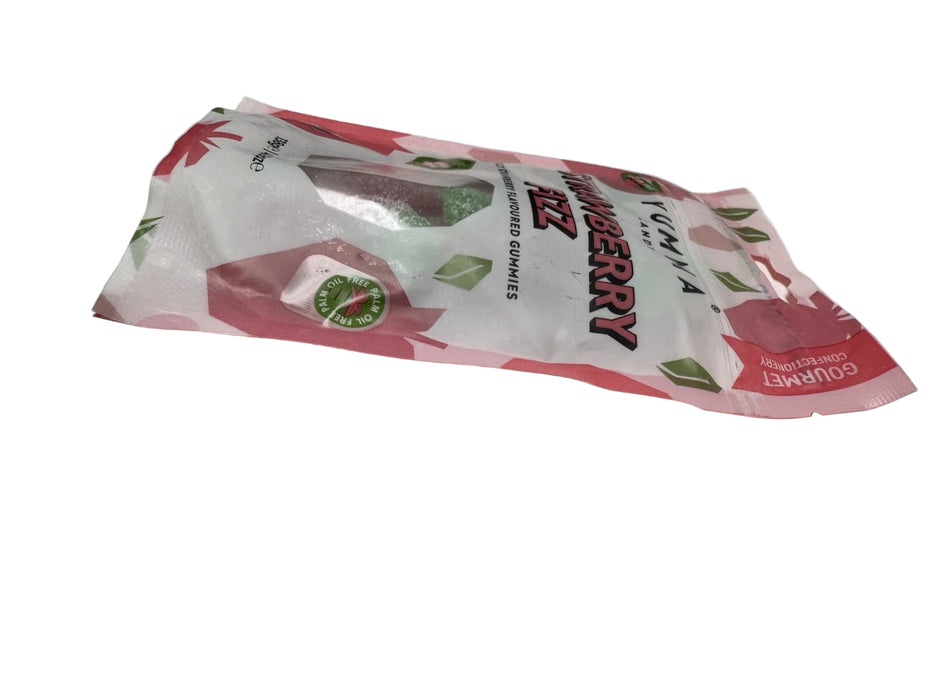 Pink packaging with text on a white background