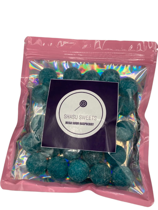 Shasu Sweets Mega Sour Raspberry Bombs