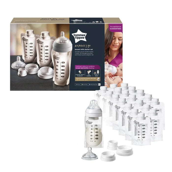Tommee Tippee Closer To Nature Express & Go 20 Breast Milk Starter Kit - 180ml \ 6floz
