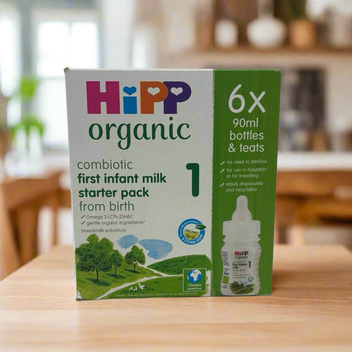 HiPP Organic 1 First Infant Baby Milk Formula Starter Pack, From Birth 6 x 90ml