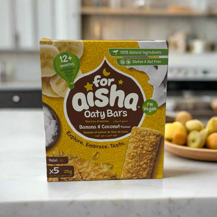 For Aisha Oaty Bars Banana & Coconut 5 x 25g