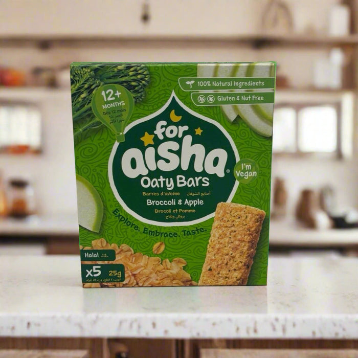 For Aisha Oaty Bars Broccoli & Apple 5 x 25g