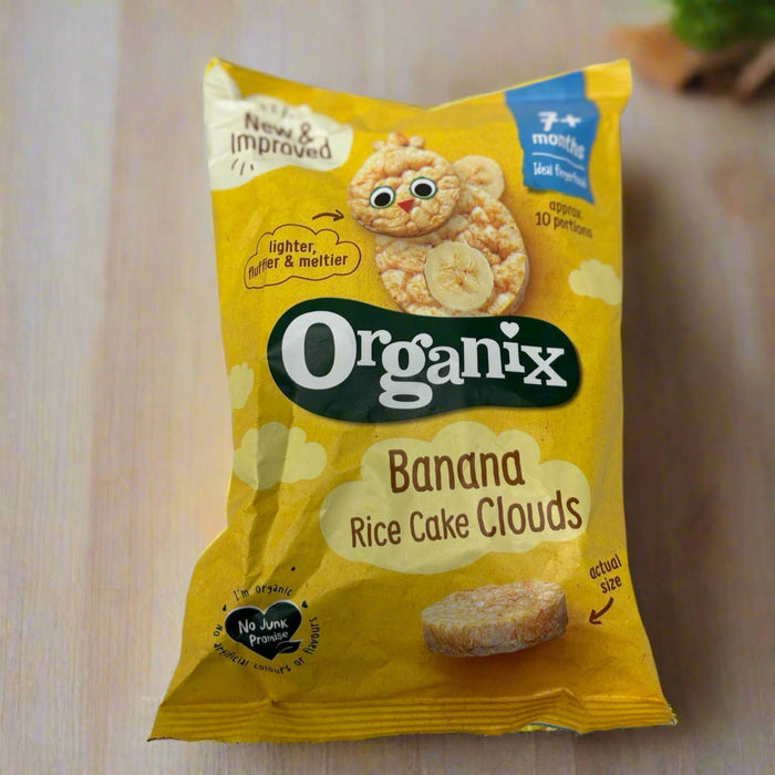Organix Banana Rice Cake Clouds Baby Snack 7 months+ 40g