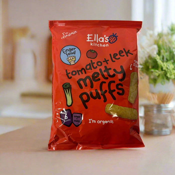 Ella's Kitchen Tomato & Leek Melty Puffs Baby Snack 6+ Months 20g