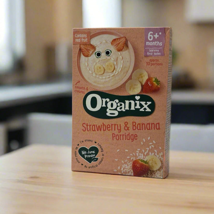 Organix Strawberry & Banana Organic Baby Porridge, 6 mths+ 120g