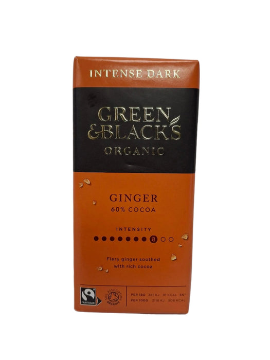 Green & Black's Organic Ginger Dark Chocolate Bar 90g