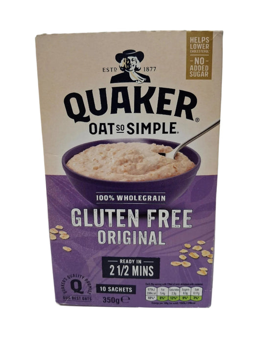 Quaker Oat So Simple Gluten Free Original Porridge Sachets Cereal 10 per pack
