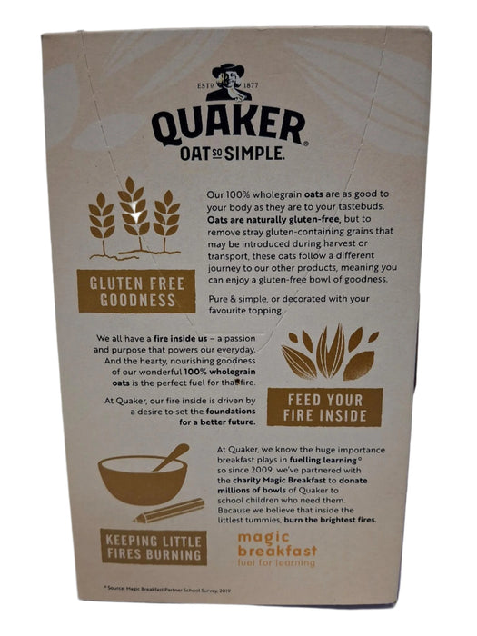 Quaker Oat So Simple Gluten Free Original Porridge Sachets Cereal 10 per pack
