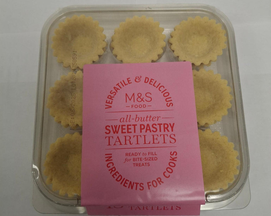 M&S Mini All Butter Sweet Pastry Tartlets 18 per pack