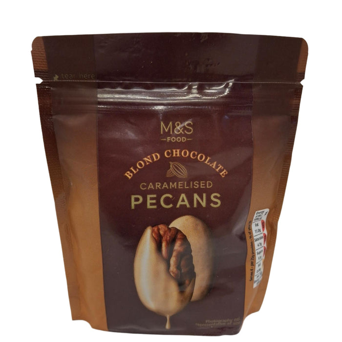M&S Blond Chocolate Caramelised Pecans 100g