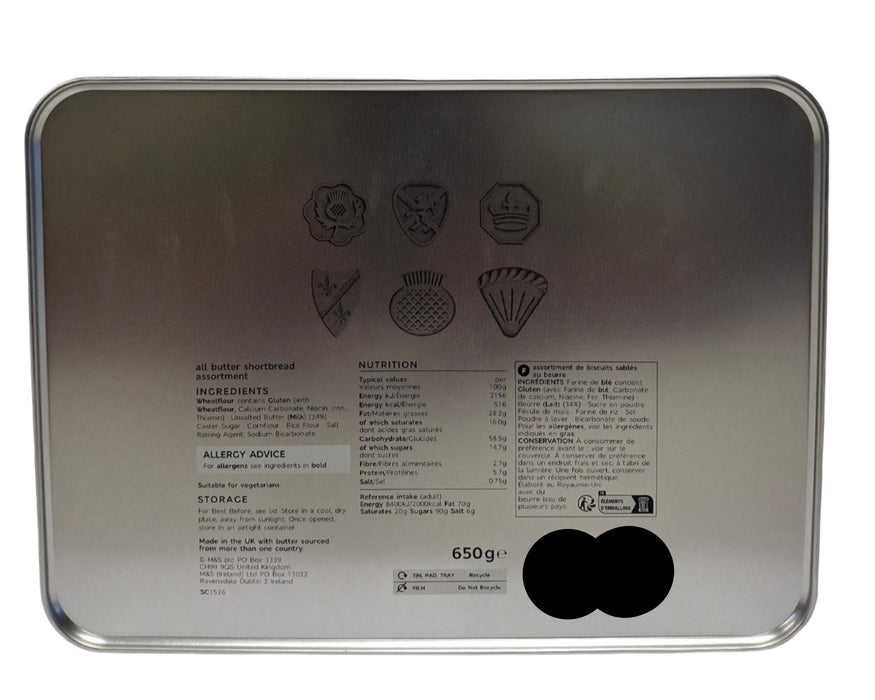 M&S Scottish All Butter Shortbread Assortment Tin 650g