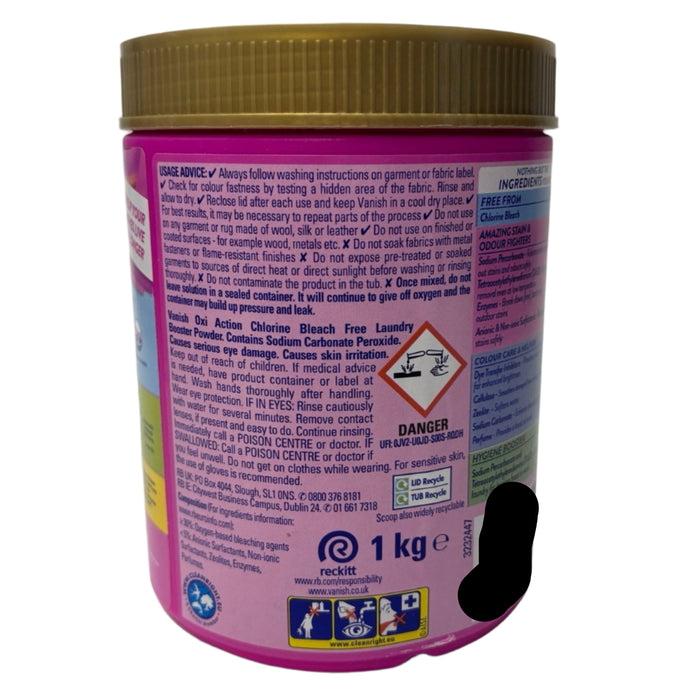 Vanish Oxi Action Fabric Stain Remover Powder Colours 1kg